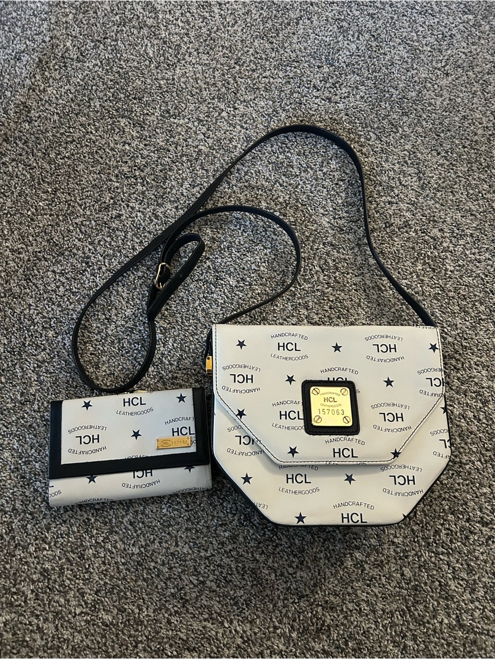 HCL White Crossbody & Matching Wallet